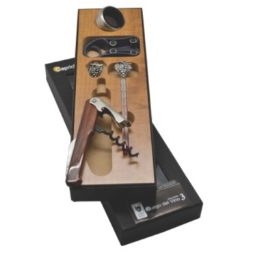 Set de Sumiller Madera Cañón – Accesorios para Vino en Estuche Elegante