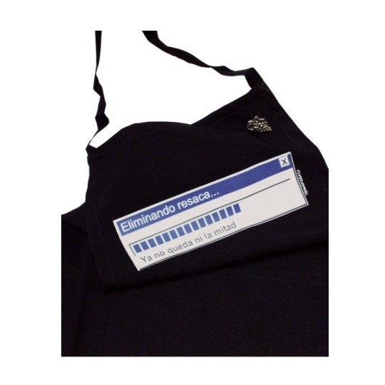 Delantal Sumiller Negro "Eliminando Resaca"