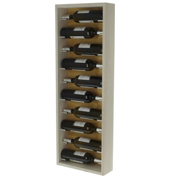 Botellero de Pared Modular Blanco y Pino – Capacidad para 10 Botellas