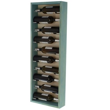 Botellero de Pared Modular Azul y Blanco – Capacidad para 10 Botellas