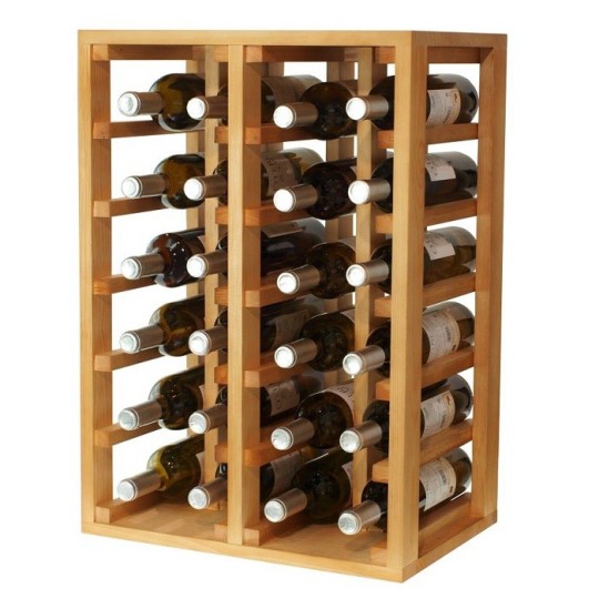 Botellero de pino roble claro para 24 botellas de vino EX2014
