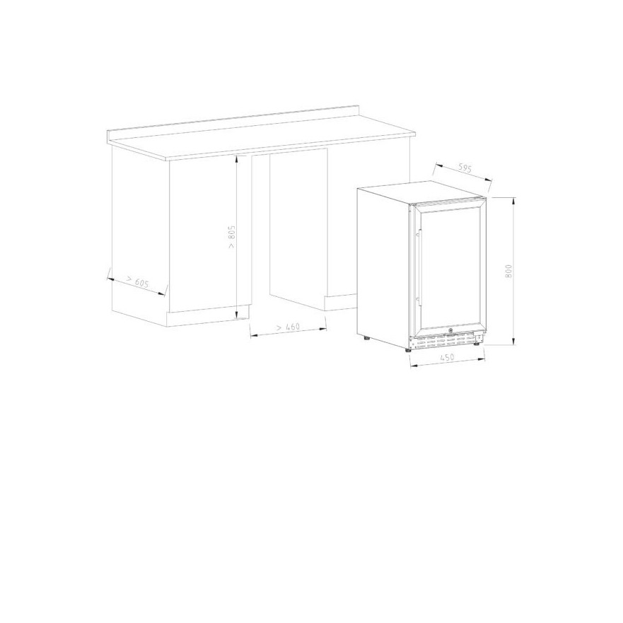 Vinoteca encastrable negra 33 botellas con 2 zonas – Vinobox 40GC 2T