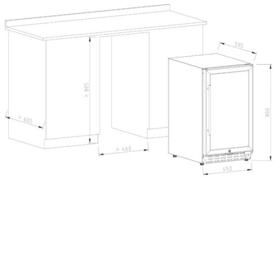 Vinoteca encastrable negra 33 botellas con 2 zonas – Vinobox 40GC 2T