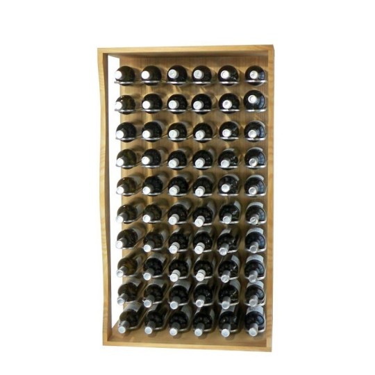 Botellero de pie en madera de pino para 60 botellas