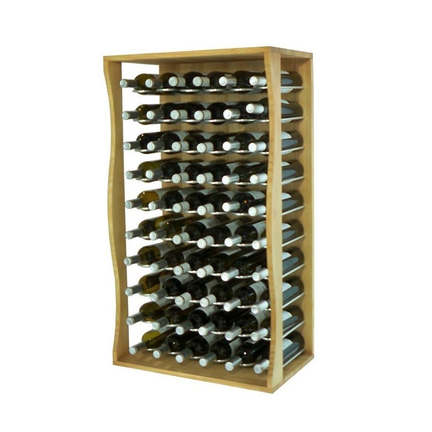 Botellero de Madera para 60 Botellas – Diseño de Pie en Pino Natural