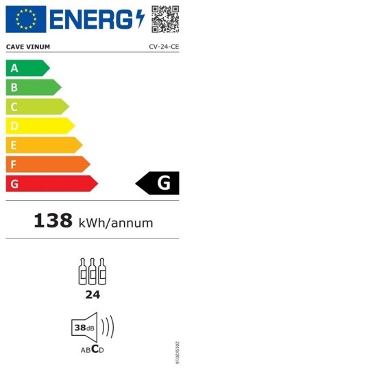 Vinoteca Encastrable columna Negra 24 Botellas CV-24CE para Cocina