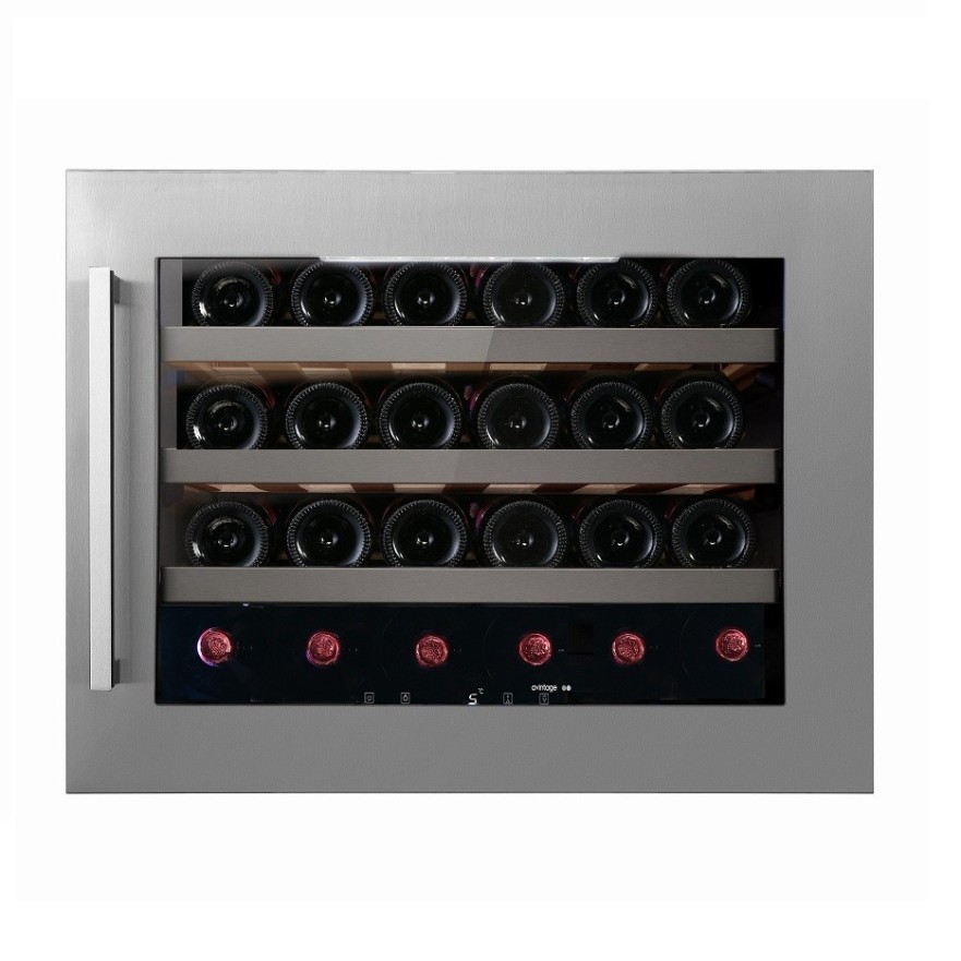 Vinoteca Encastrable en Columna Avintage AVI24S2X – 24 Botellas, Acero Inoxidable
