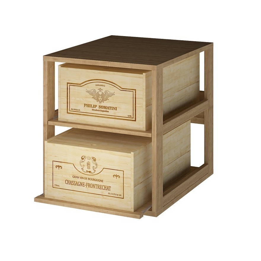 Botellero ARGANZA para 2 Cajas de Vino | Madera Robusta y Diseño Elegante