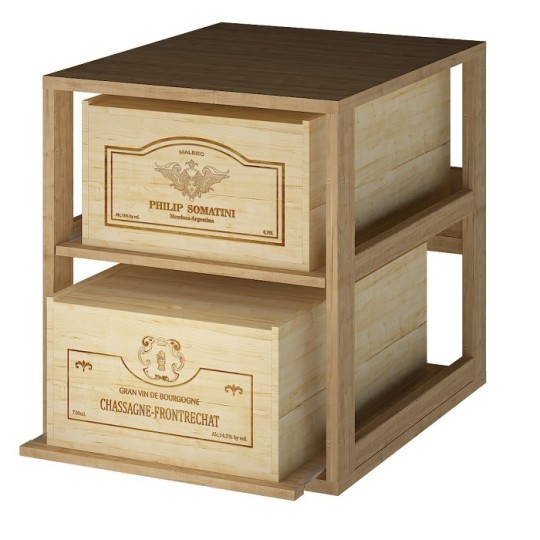Botellero ARGANZA para 2 Cajas de Vino | Madera Robusta y Diseño Elegante