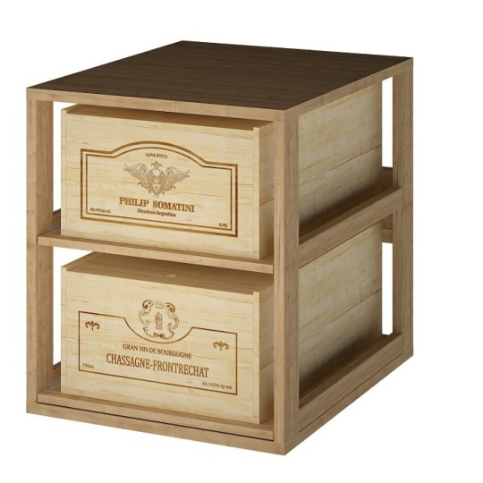 Botellero ARGANZA para 2 Cajas de Vino | Madera Robusta y Diseño Elegante