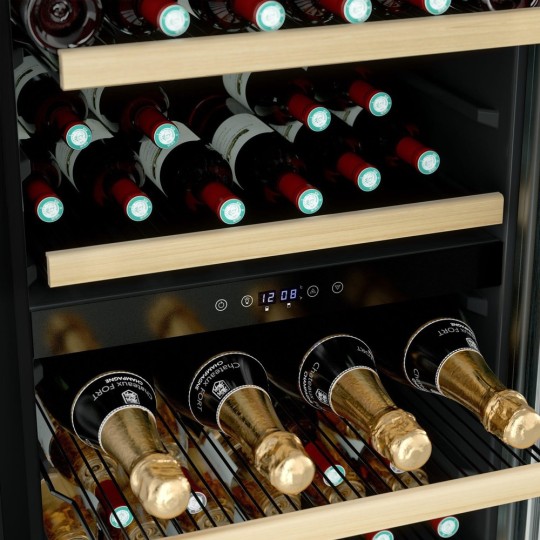 Vinoteca grande Acero Inoxidable 2 zonas de Temperatura 91 botellas CAVCD91