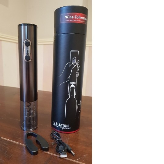 Sacacorchos Eléctrico Vinturi USB | Recargable | LED Azul | Incluye Corta Cápsulas